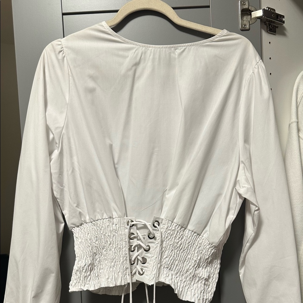 White blouse - tie up detail
